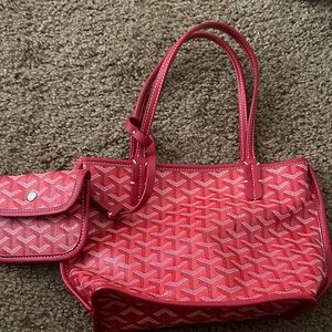 Goyard Red Tote and Pouch Set